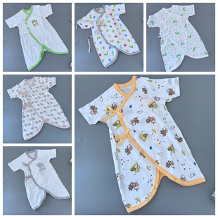 出口日本新生婴儿春秋衣服连体衣宝宝睡衣哈衣爬服满月抱衣和尚服