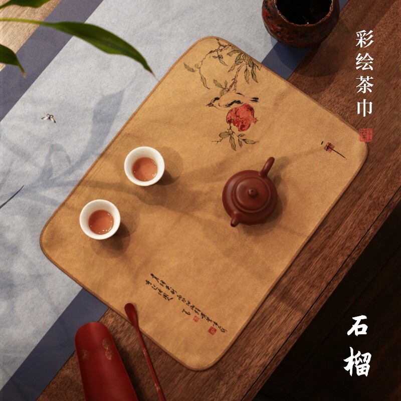 超厚加大吸水茶布茶具毛巾茶几茶桌布国风茶巾抹布茶台专用擦拭巾