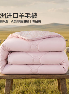 水星家纺伊维琳Pro·澳洲羊毛抗菌四季被/冬被/加厚冬被/二合一被