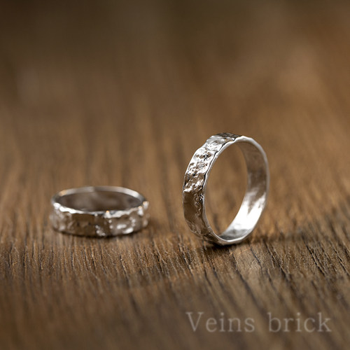 男女925银不规则凹凸戒指