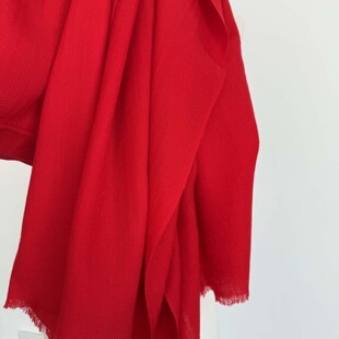  秋冬羊毛围巾空调房披肩 薄款 大红色加长加宽版 欧美