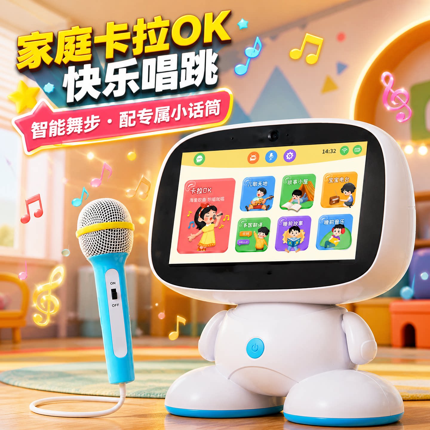 大屏儿童智能机器人ai对话学习机小孩早教机点读机唱歌故事机玩具
