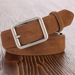 腰带 百搭裤 皮带真皮女士商务休闲新款 年轻人绒面牛皮时尚