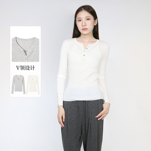 Basil 毛衫 紫淑2025秋商场同款 V领纽扣长袖 女时尚 Sweet