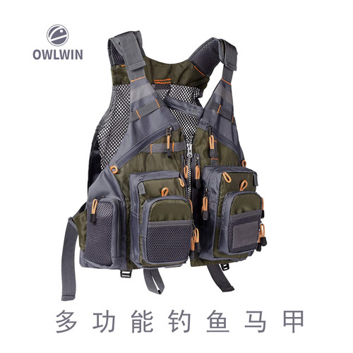 钓鱼马甲多口袋背心户外旅行马甲