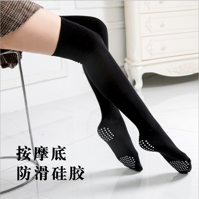 过膝袜子女瑜伽按摩底韩日系大腿硅胶防滑空调棉袜长筒高筒长袜子