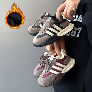 2025秋冬季 男童老爹跑步鞋 新款 德训加绒二棉鞋 女童鞋 儿童运动鞋