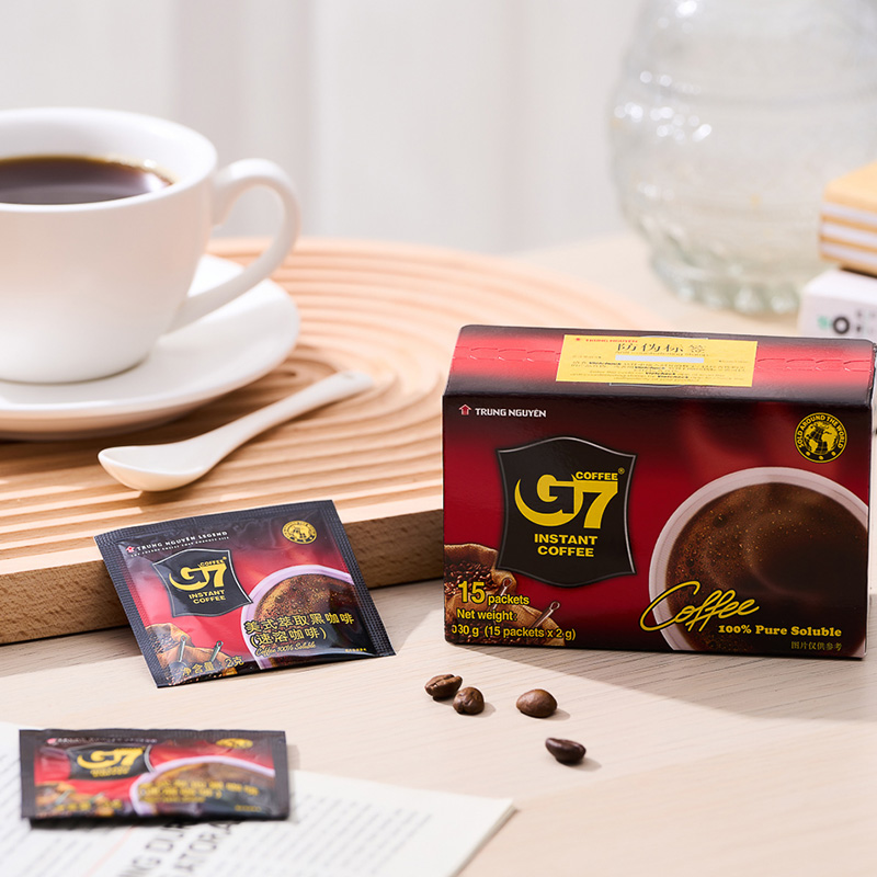 G7越南进口速溶黑咖啡粉学生办公冷热双泡美式萃取黑咖2g15包/盒