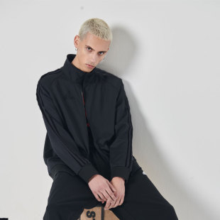 Adidas阿迪达斯经典新款男女轻薄透气夹克束脚长裤纯黑百搭运动潮