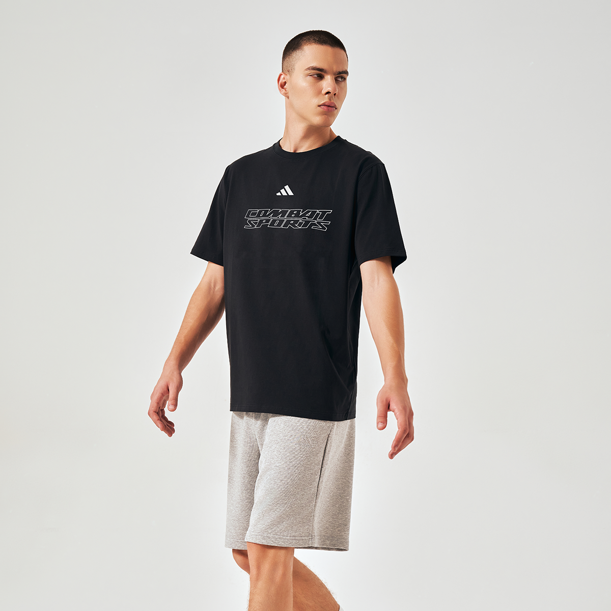 Adidas阿迪达斯短袖男女情侣黑白圆领全新运动休闲半袖 CLTS26CS1