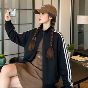 Adidas阿迪达斯外套春秋季男女旗舰官网经典三条杠休闲立领夹克衫