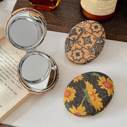 复古便携折叠双面化妆镜补妆镜