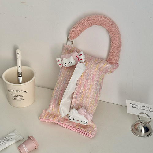 壁挂式纸巾袋可爱车载抽纸袋挂袋