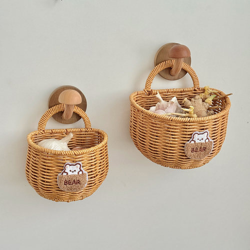 厨房姜蒜收纳筐壁挂式小挂篮