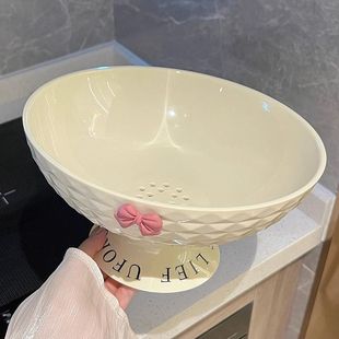 水果盘高颜值轻奢水果沥水盘家用客厅茶几糖果盘上档次零食摆放