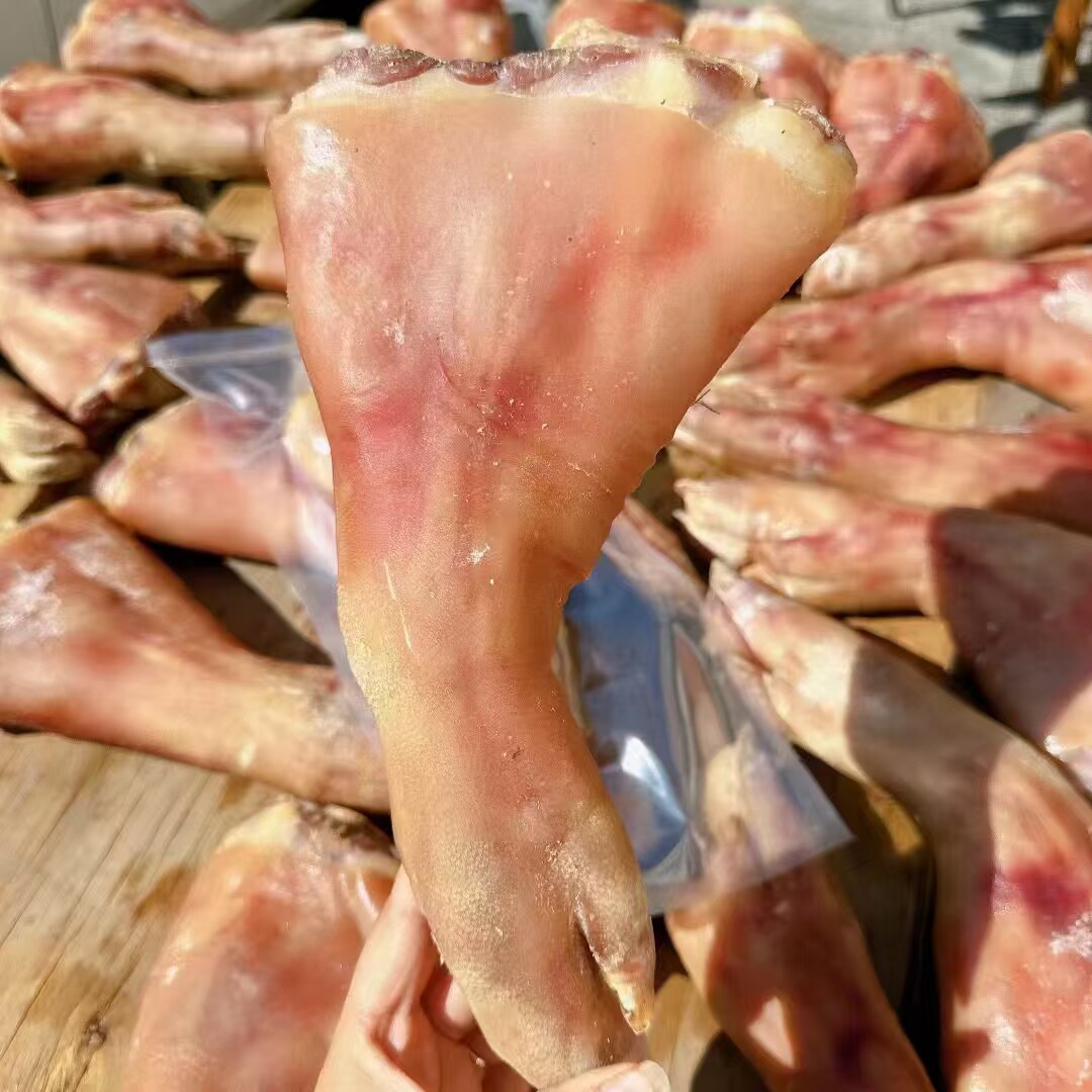 浙江咸猪蹄风干腊猪蹄腊肉 咸肉腊味整只2斤装前脚