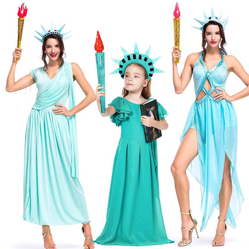 美国自由女神像儿童cosplay万圣节服装古希腊女童礼服古罗马长袍,模玩/动漫/周边/娃圈三坑/桌游,万圣/圣诞/儿童节用服饰,淘宝优惠券,粉丝福利购,淘宝优惠卷