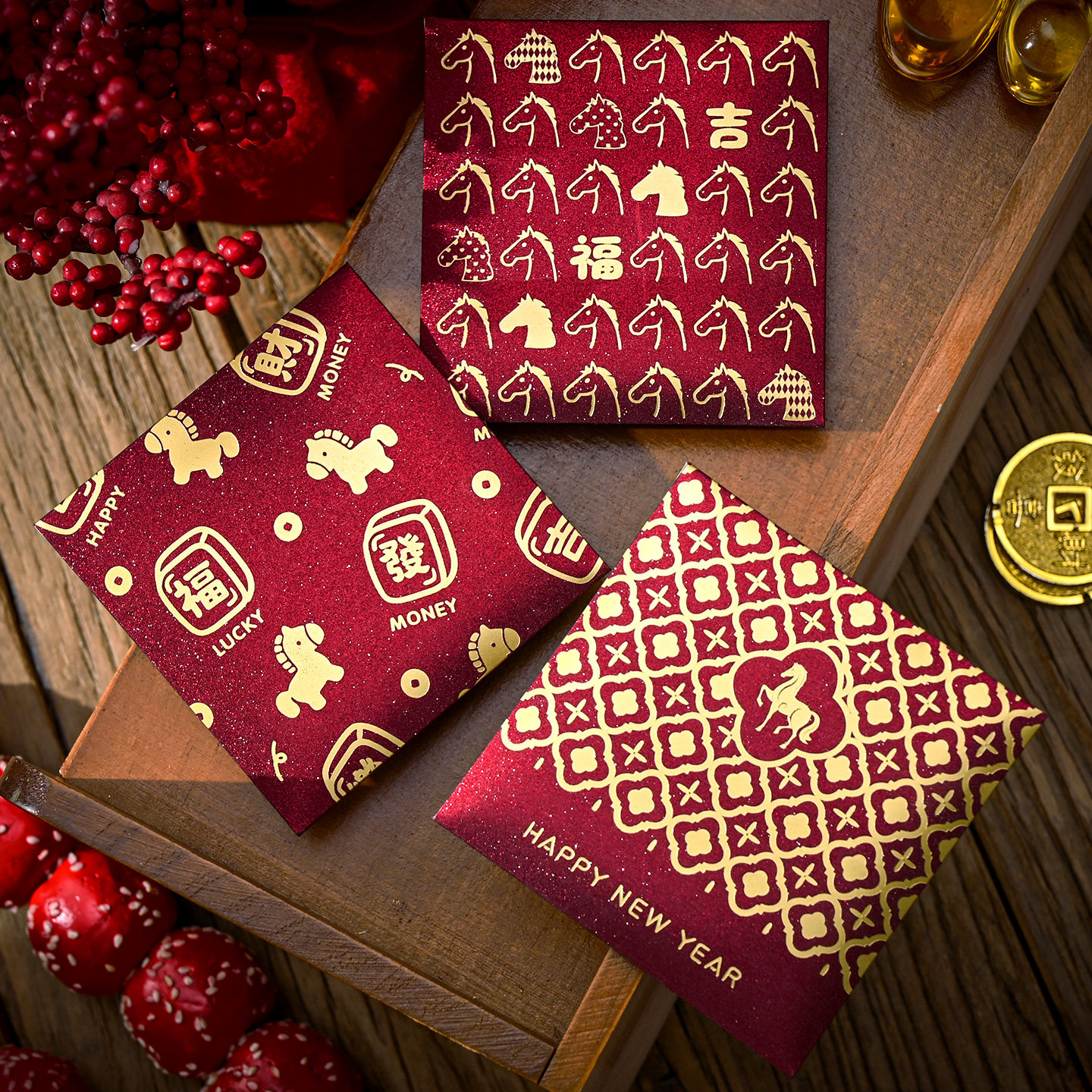 新款2026马年创意红包利是封新年压岁钱袋春节过年方形小号红包袋,节庆用品/礼品,红包/利是封,淘宝优惠券,粉丝福利购,淘宝优惠卷
