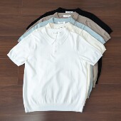 薄款 商务休闲百搭修身 亲肤纯色短袖 男士 翻领针织体恤潮 polo衫 夏季