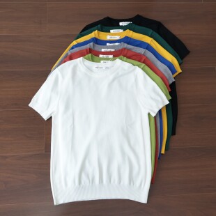 潮流轻奢百搭修身 体恤男士 圆领T恤上衣 冰丝凉感纯色针织短袖 夏季