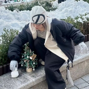 欧美街头时尚 双面戴冷帽女秋冬防寒保暖包头帽百搭显脸小毛线帽男