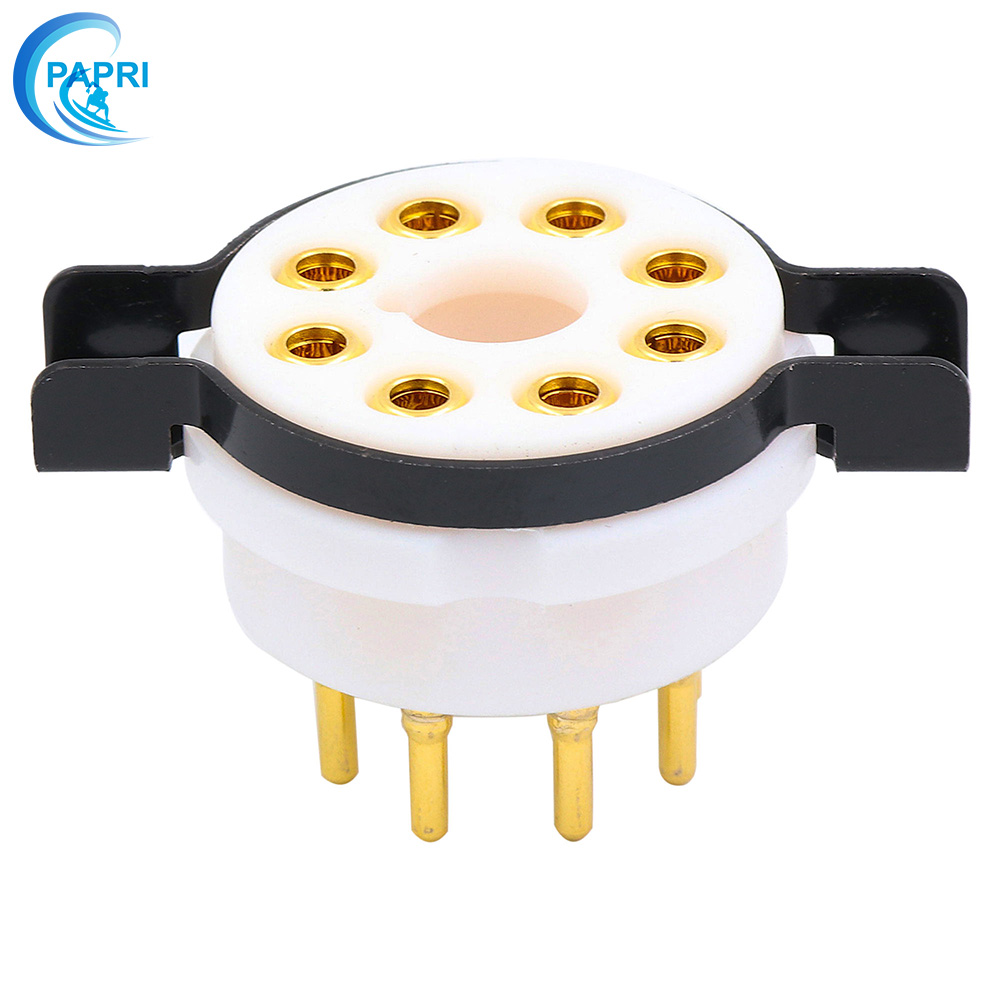 PAPRI特氟龙纯铜镀金大8八脚电子管插座搭棚KT88 EL34 6SN7 274B