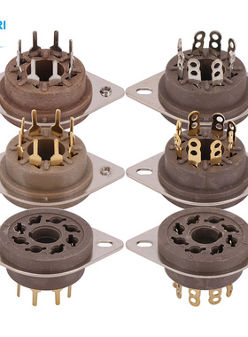 GZS8-F/F1/F2-G胶木镀金大8脚电子管座插座PCB搭棚用 EL34 6AC7