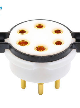 PAPRI铍铜特氟龙6脚镀金电子管座胆插座适用于WE310A，58，10J12S