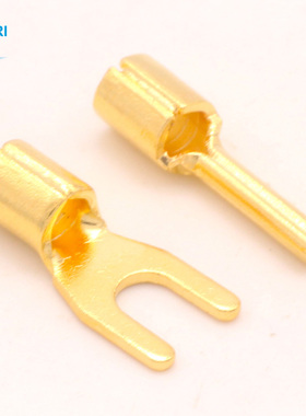 PAPRI PRE-621 纯紫铜镀金接线端子铜鼻子音箱线接线耳U型Y插端头