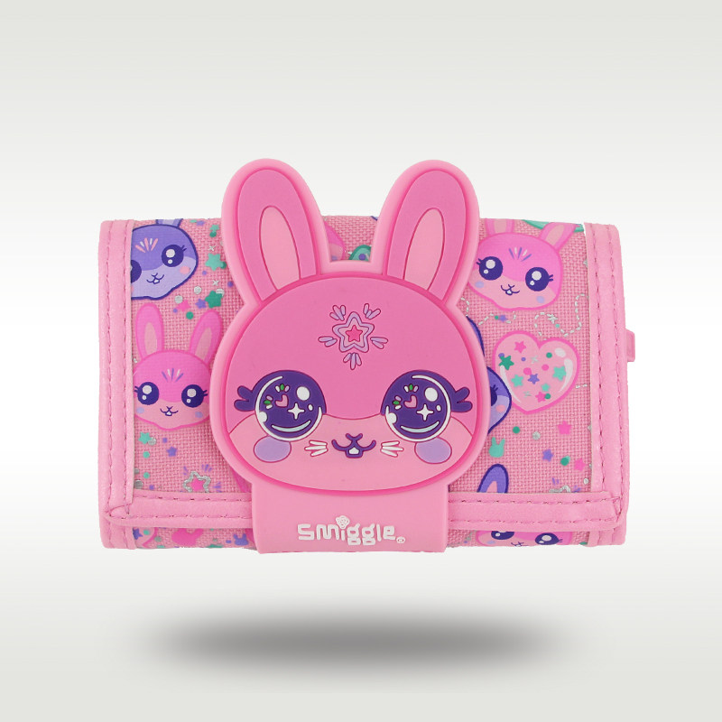 澳洲smiggle钱包儿童可爱卡通粉色兔子三折大容量钱包女孩,模玩/动漫/周边/娃圈三坑/桌游,动漫背包/钱包/箱包,淘宝优惠券,粉丝福利购,淘宝优惠卷