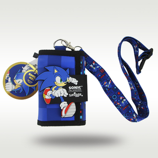 澳洲smiggle钱包儿童可爱卡通索尼克可挂脖子三折大容量钱包男孩