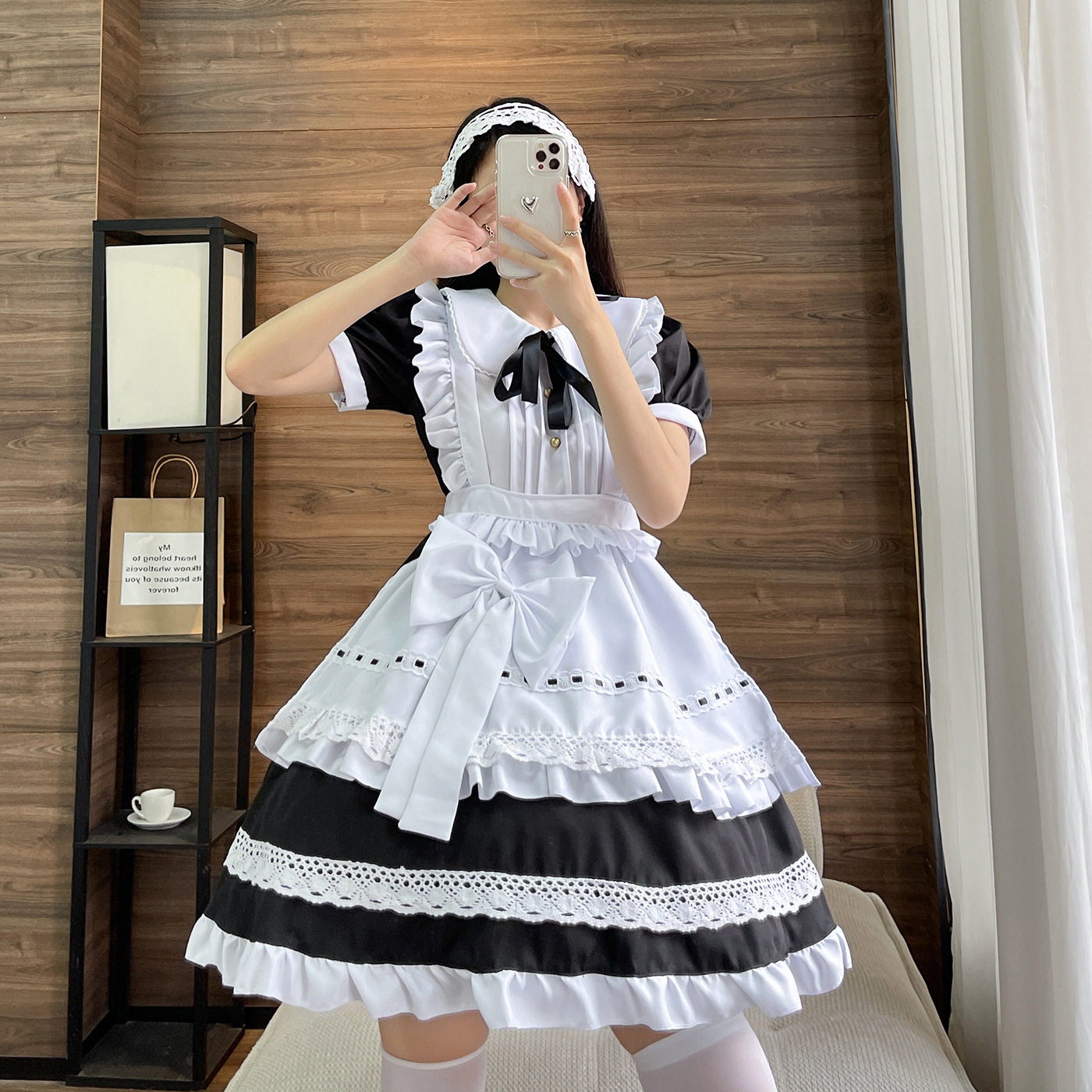 传统女佣长裙长袖女仆装伪娘英国管家cosplay日系制服 可爱连衣裙