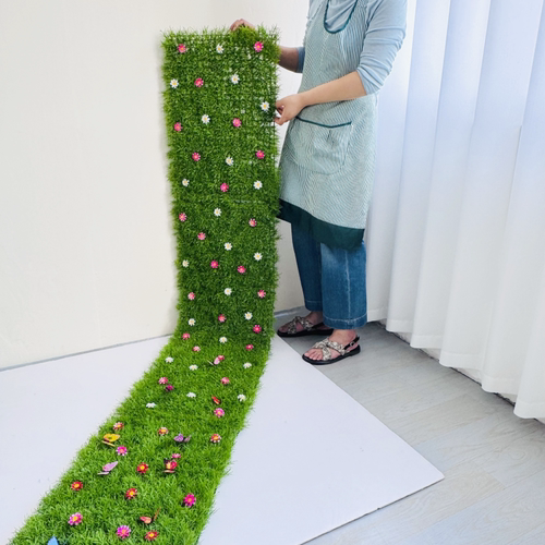 仿真草坪假绿植带花隔断草坪楼梯阳台绿草皮装饰楼梯阳台绿毯摆件