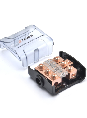 腾色GF-103SA一出三纯铜保险座，汽车音响保险座一出三