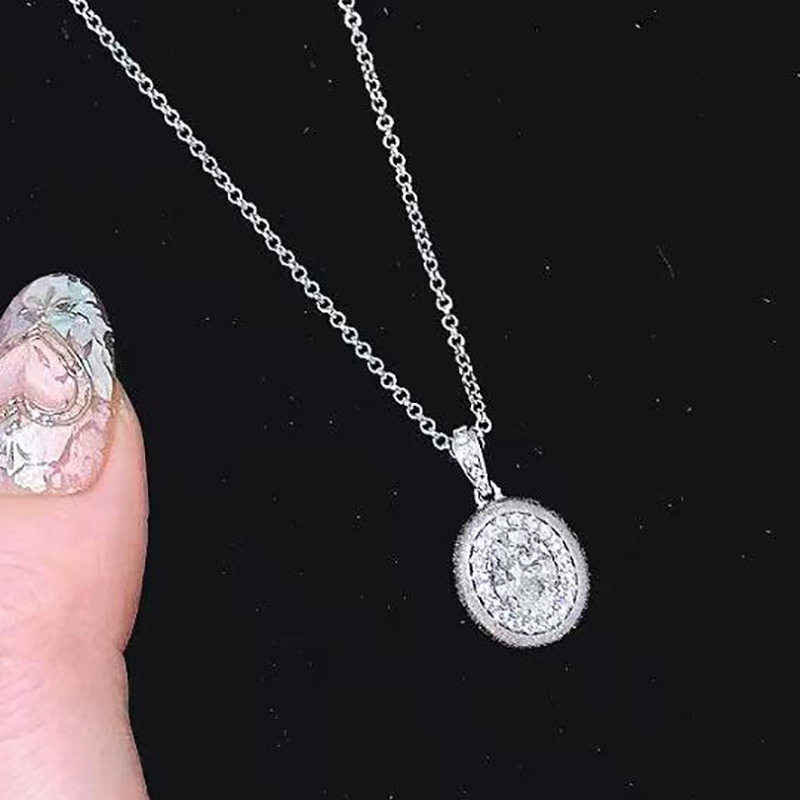 辉之翼珠宝925纯银复古蛋形拉丝吊坠5*7mm百搭时尚设计感项链,饰品/流行首饰/时尚饰品新,项链,淘宝优惠券,粉丝福利购,淘宝优惠卷