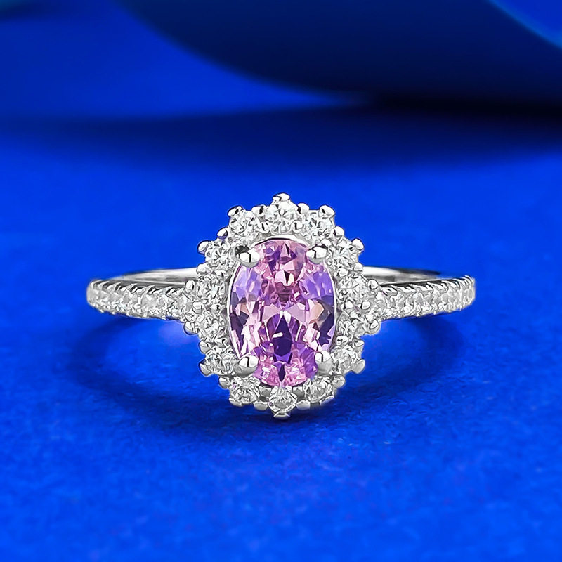 辉之翼珠宝 S925银粉色恋人5*7mm椭圆蛋形帕帕拉恰色鸽子蛋戒指环,饰品/流行首饰/时尚饰品新,戒指/指环,淘宝优惠券,粉丝福利购,淘宝优惠卷