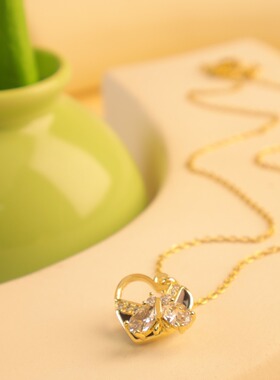 项链不掉色女夏季爱心萤火虫项链钛钢精美百搭配饰时尚感项链