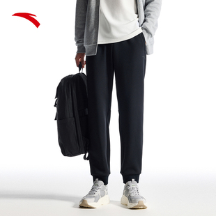 束脚裤 加绒保暖黑色运动长裤 子152447330N 男新款 安踏运动卫裤