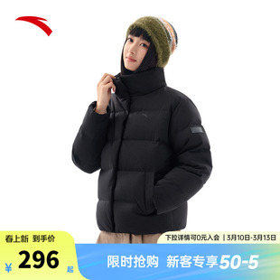 安踏羽绒服女装春季新款立领短款加厚棉服官方正品外套女款