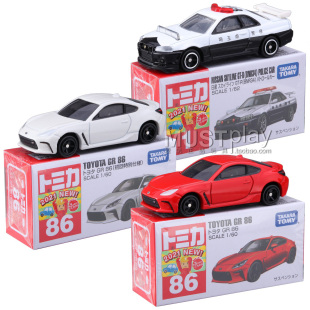 1号尼桑GTR BNR34警车86号丰田86 TOMY多美卡 正品 GR合金车模玩具