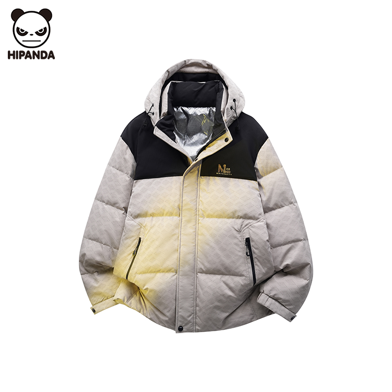 Hi Panda男士羽绒服冬季新款高级感撞色宽松立领潮牌保暖加厚外套
