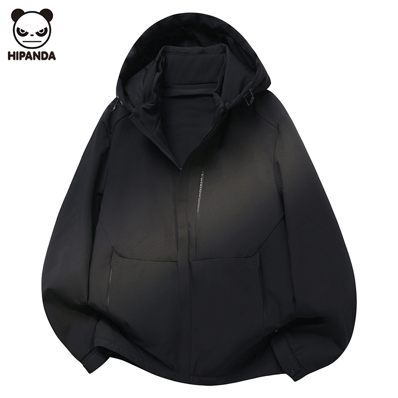 Hi Panda羽绒服男款冬季新款潮牌户外宽松加厚保暖工装连帽外套潮