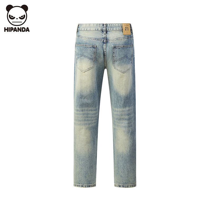 Hi Panda牛仔裤男新款薄款宽松休闲直筒裤夏季天丝潮牌做旧阔腿裤,男装,牛仔裤,淘宝优惠券,粉丝福利购,淘宝优惠卷