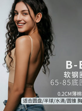 大罩杯光面U形露背交叉美背内衣