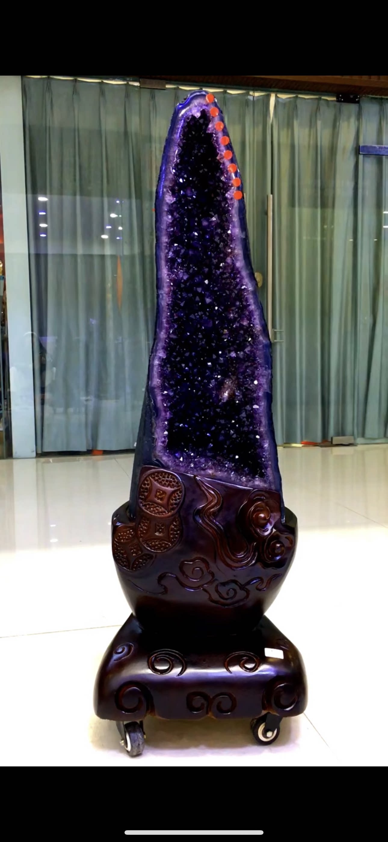 天然紫晶洞摆件乌拉圭钱袋子聚宝盆消磁原石家居摆件