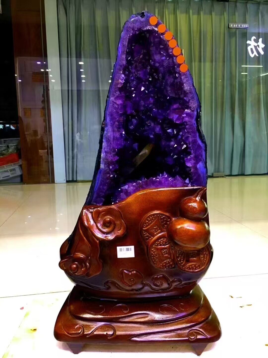 天然紫水晶洞摆件巴西乌拉圭钱袋子恐龙蛋原石摆件办公室家居开业