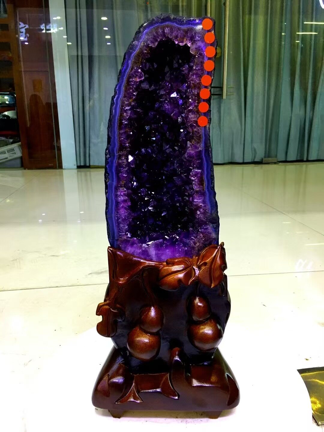 天然紫水晶洞摆件巴西乌拉圭钱袋子恐龙蛋原石摆件办公室家居开业