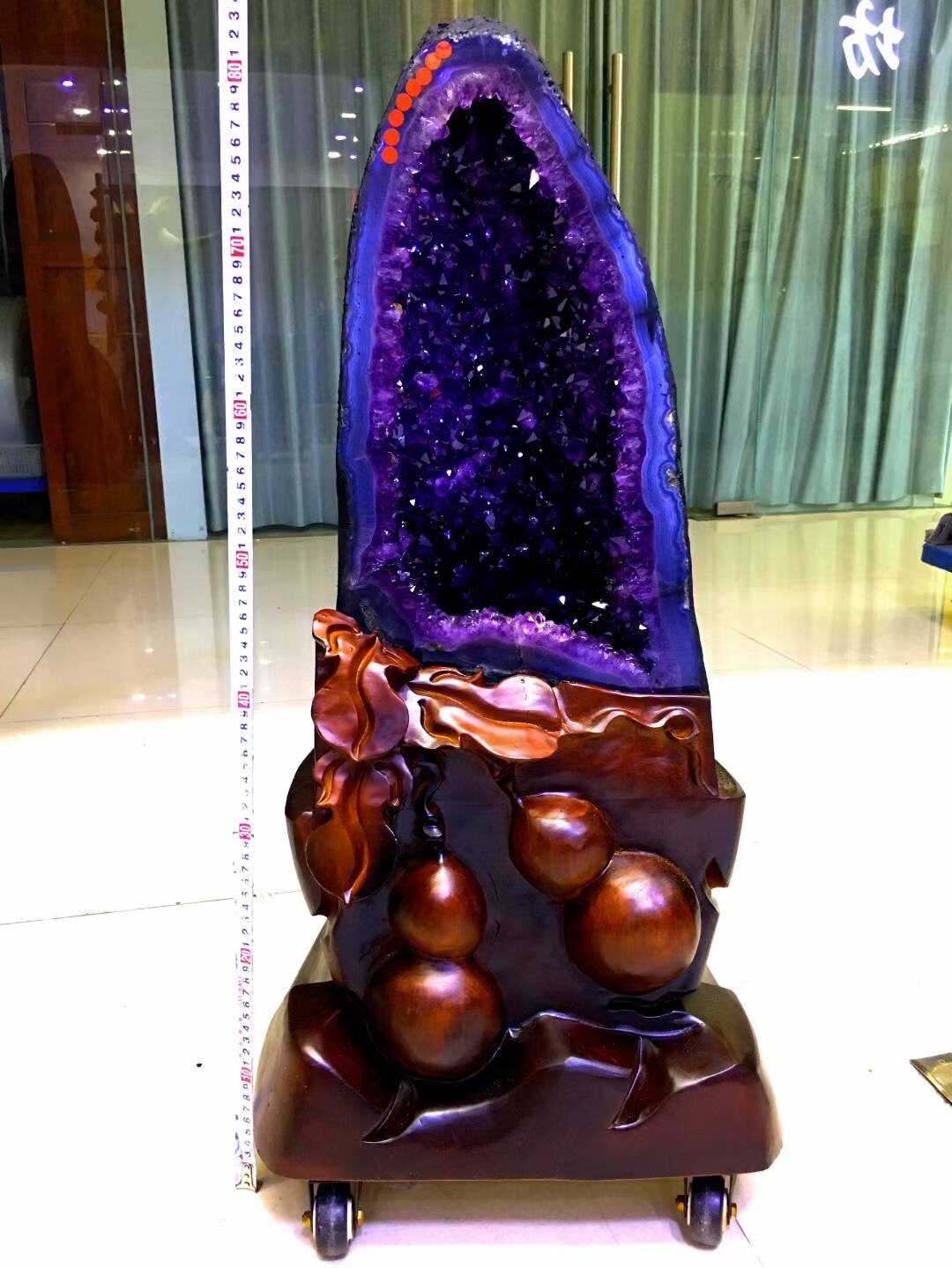 天然紫晶洞摆件乌拉圭钱袋子聚宝盆消磁原石家居办公室客厅玄关