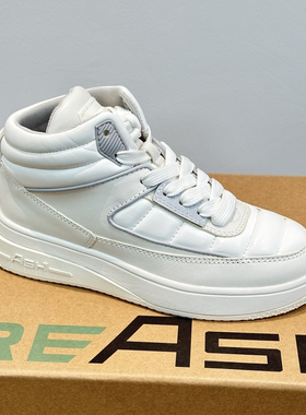 ASH女鞋圆头厚底增高休闲真皮高帮鞋舒适百搭小白鞋女AN140L40004