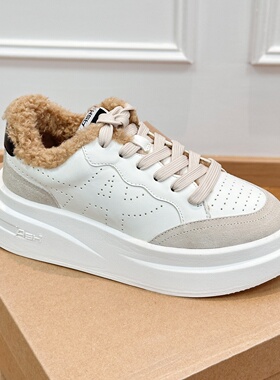 ASH女鞋秋冬厚底增高加绒休闲板鞋保暖棉鞋时尚松糕鞋AO340L40007